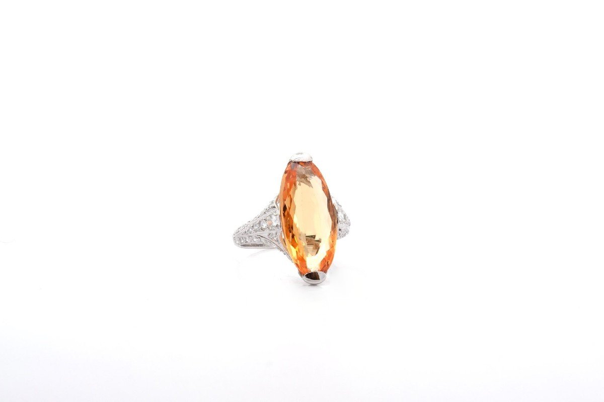 7.60ct Topaz And Diamond Ring In Platinum-photo-3