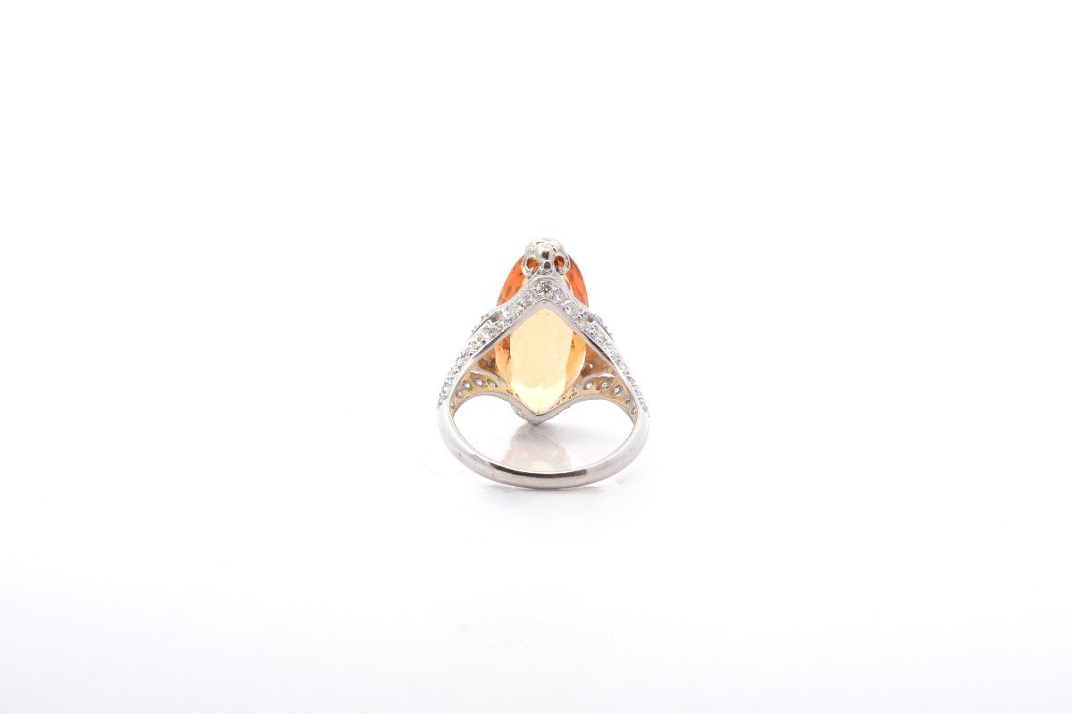 7.60ct Topaz And Diamond Ring In Platinum-photo-1