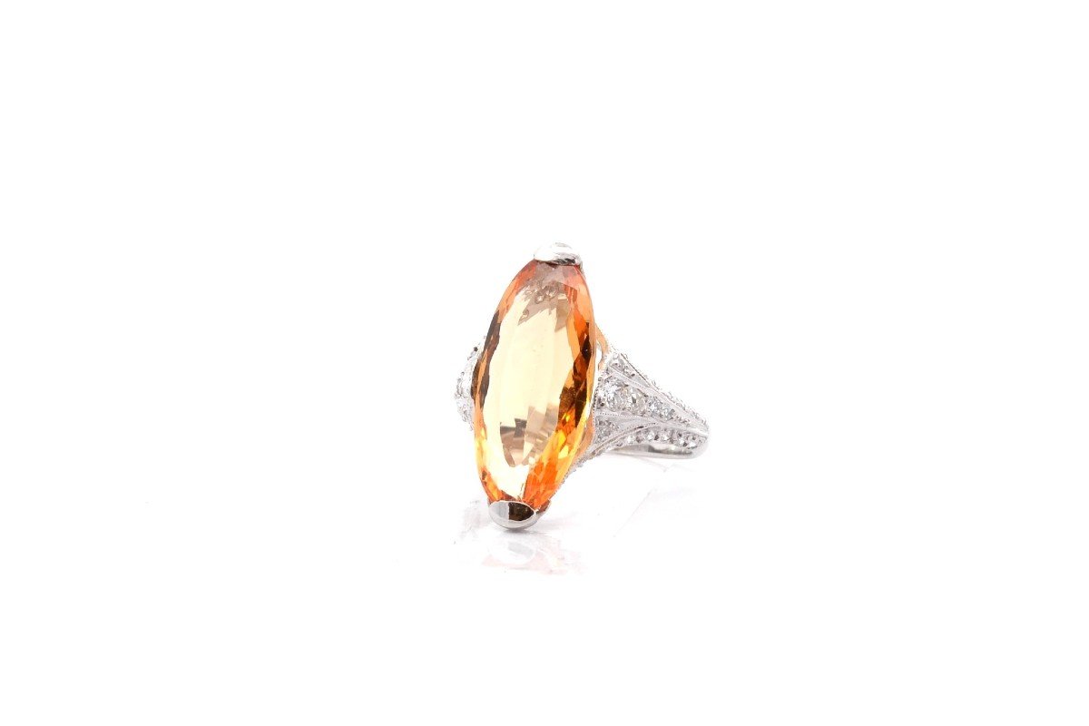 7.60ct Topaz And Diamond Ring In Platinum