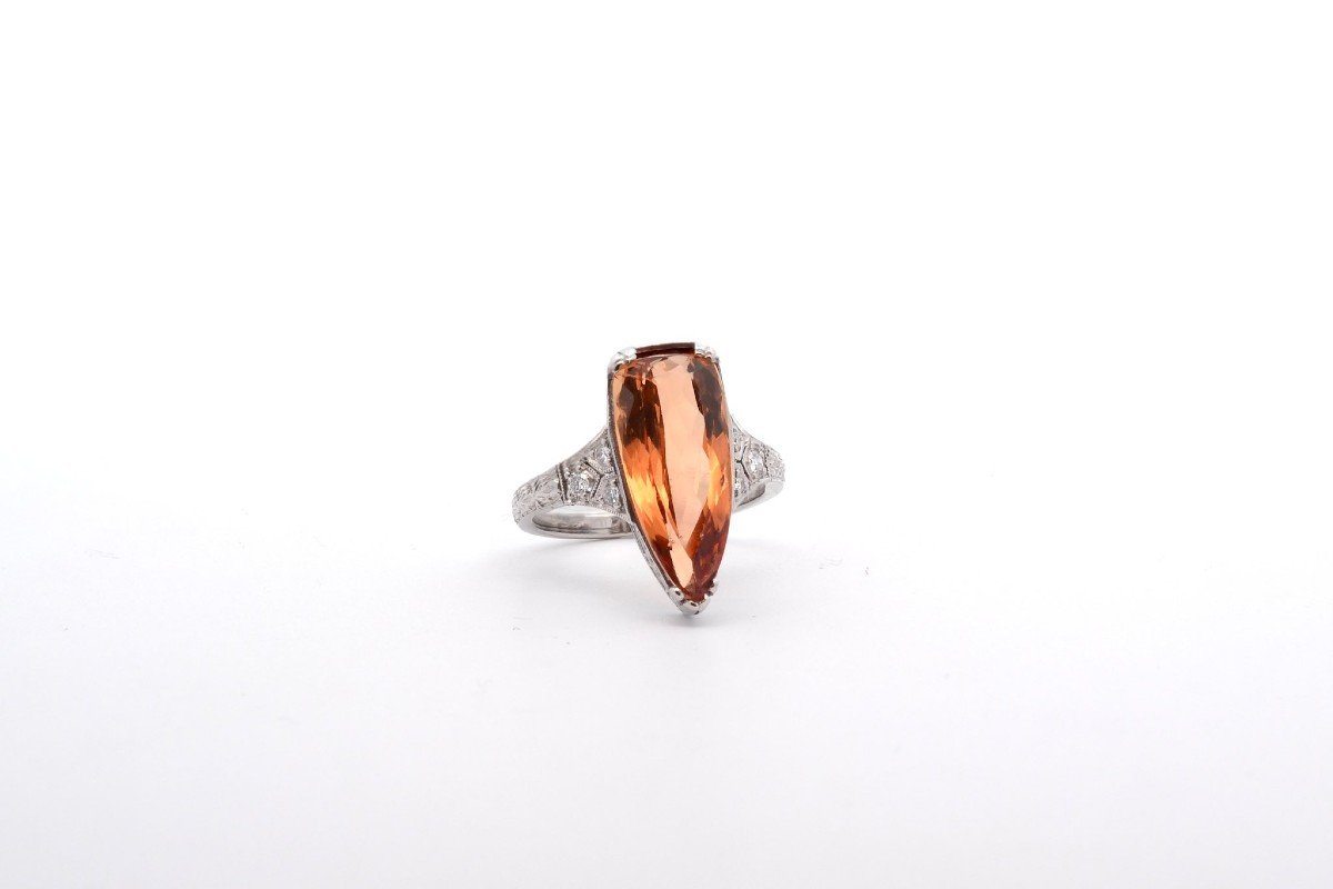 7.05ct Topaz And Diamond Ring In Platinum-photo-3