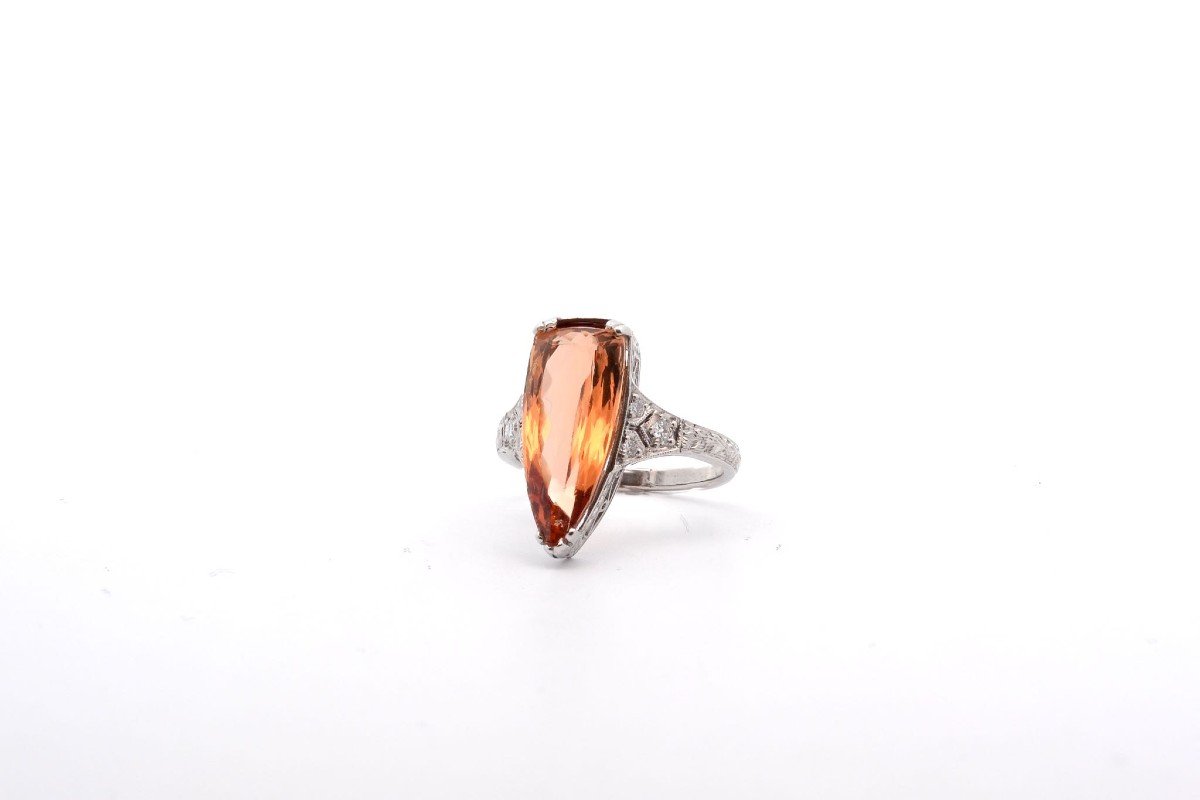 7.05ct Topaz And Diamond Ring In Platinum-photo-4