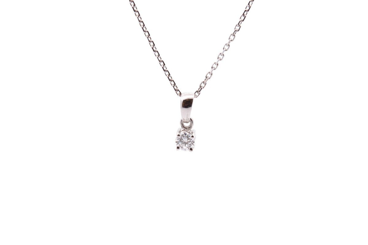 Collier Diamant En Or Blanc 18k-photo-2