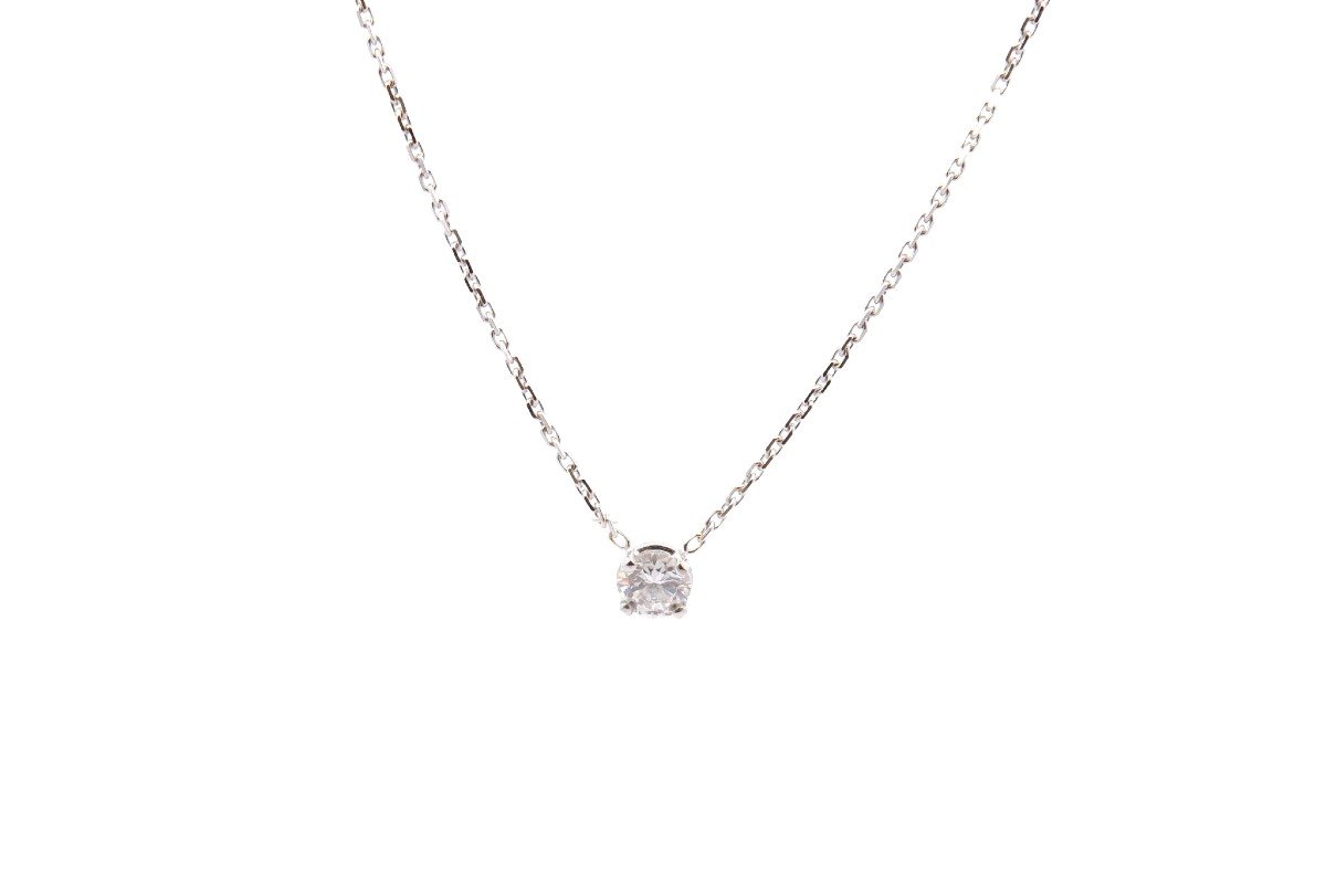 0.30ct Diamond Necklace In 18k White Gold-photo-2