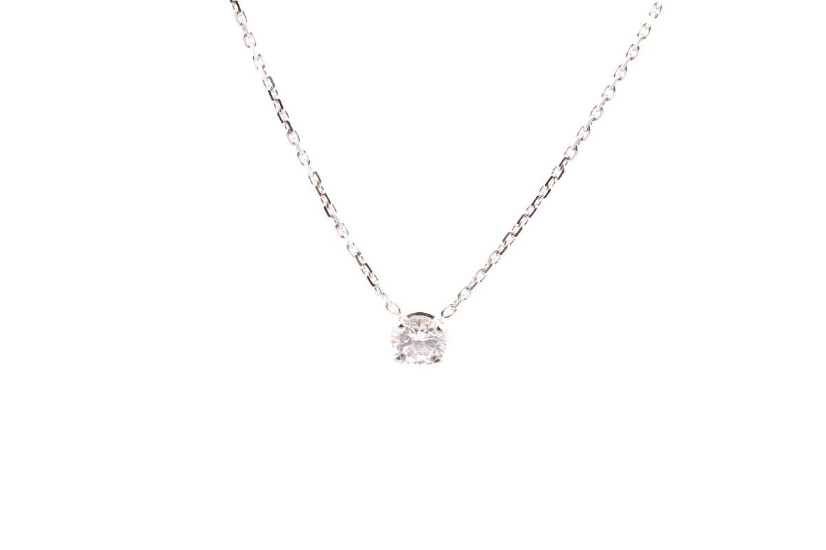 0.30ct Diamond Necklace In 18k White Gold