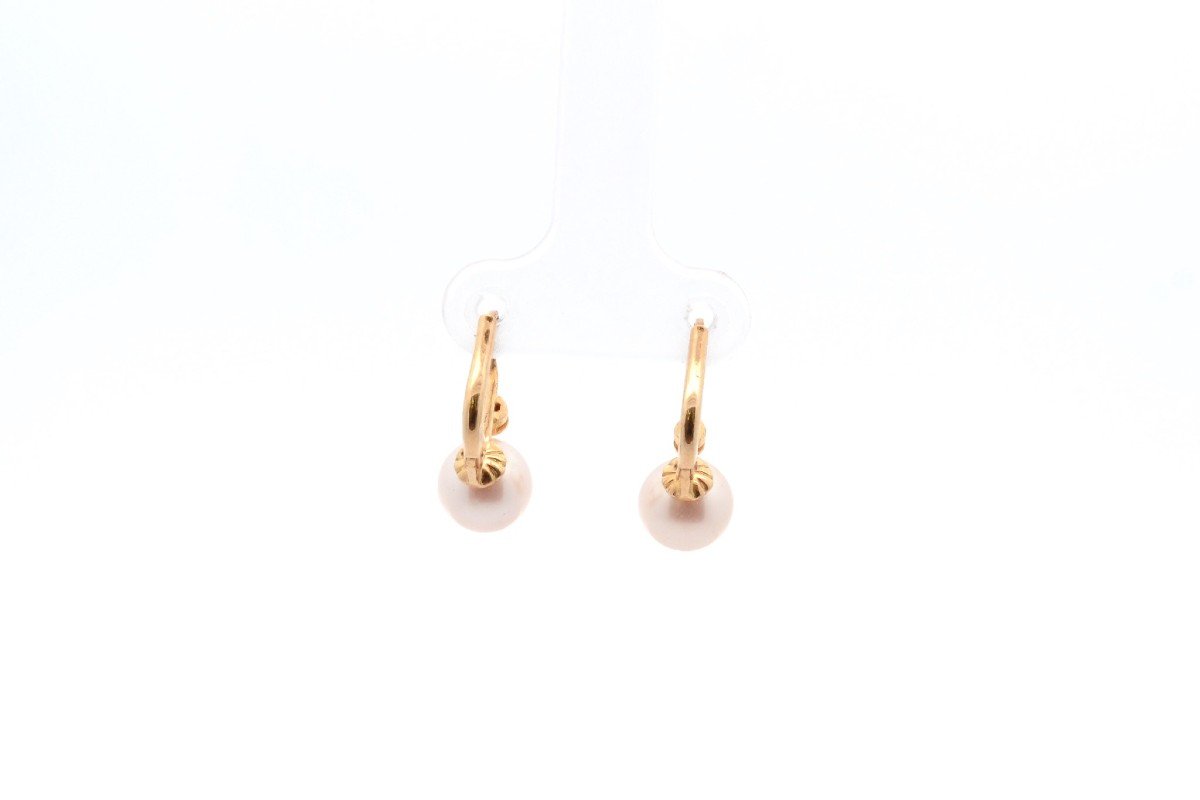 Cultured Pearl And Diamond Earrings-photo-3