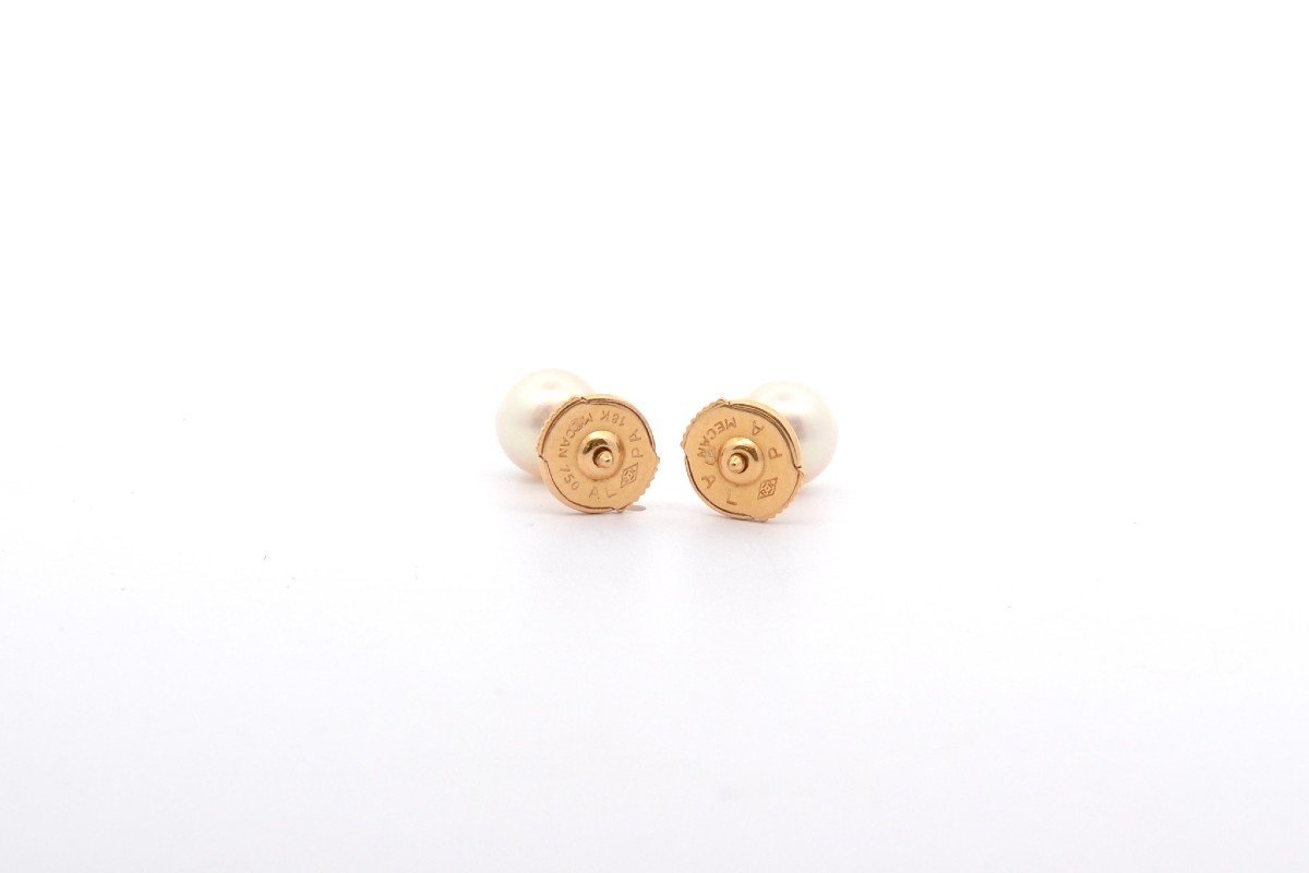 Boucles D’oreilles Perles De Culture En Or 18k-photo-3