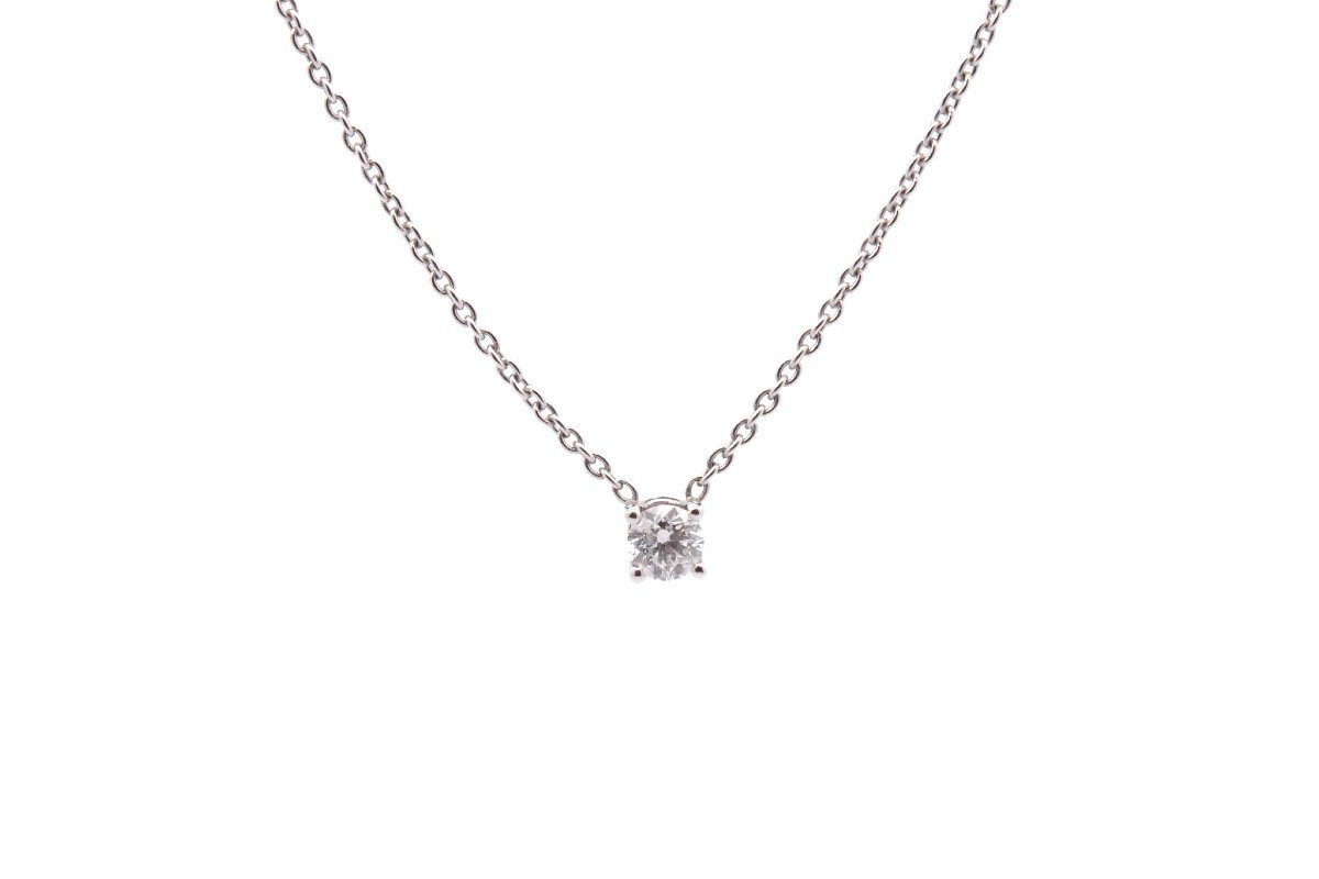 Collier Diamant En Or Blanc 18k-photo-2