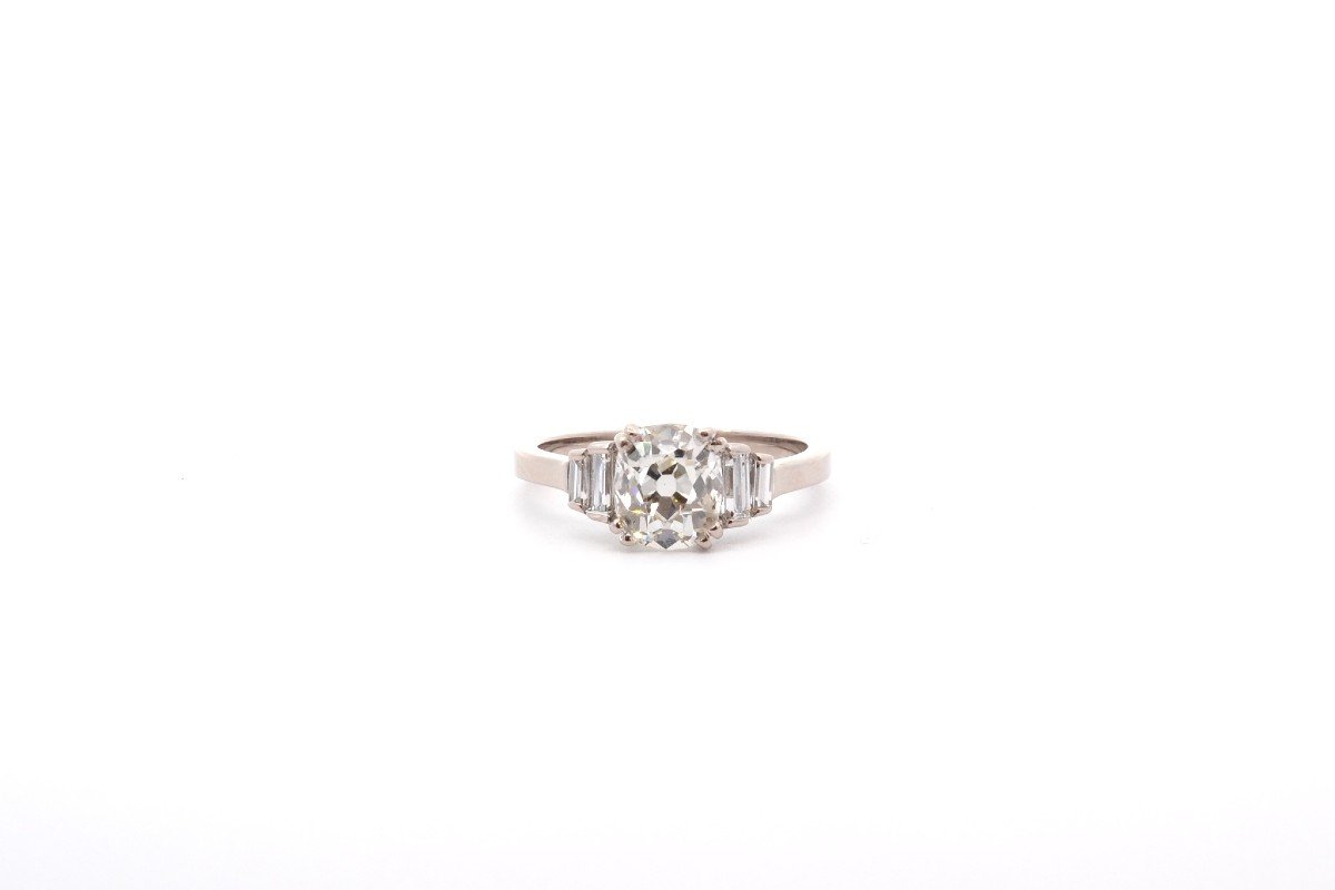 Bague Vintage Diamant Coussin 1,40cts K/si2-photo-2