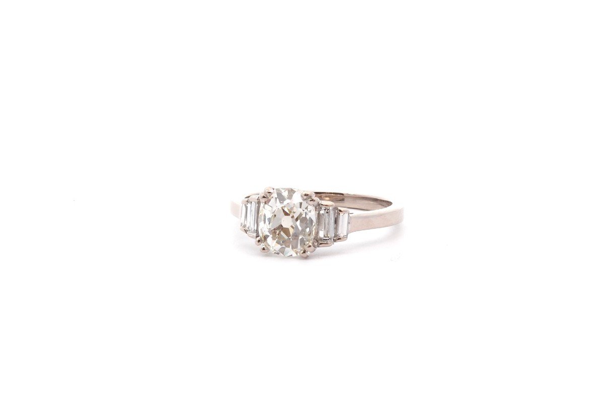 Bague Vintage Diamant Coussin 1,40cts K/si2