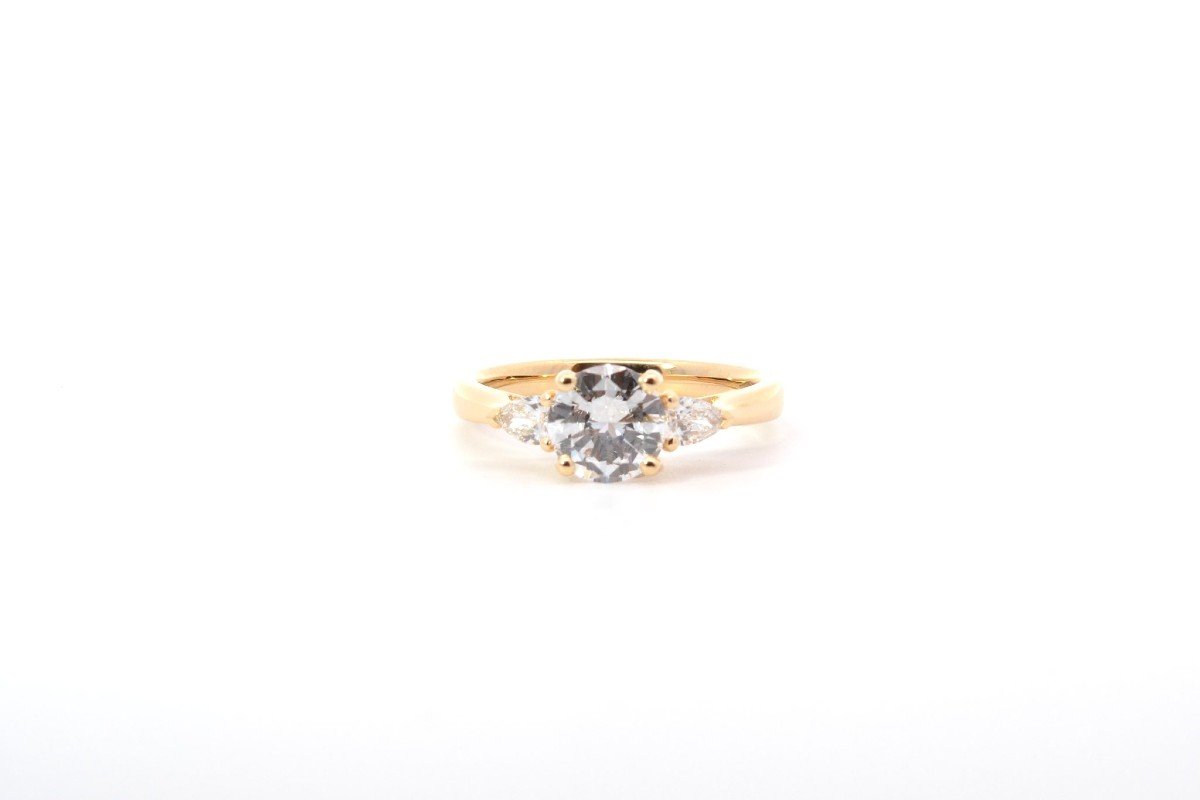 1.03cts D/vs2 Diamond Ring In 18k Gold-photo-2