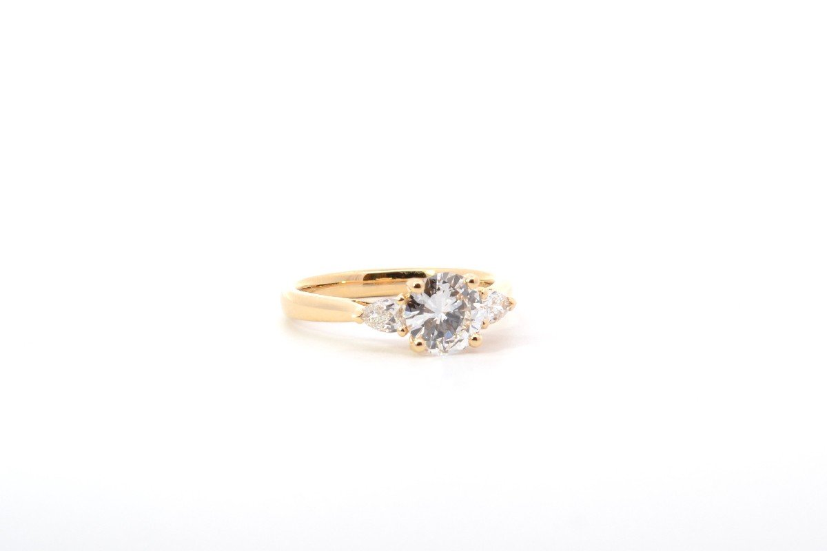 1.03cts D/vs2 Diamond Ring In 18k Gold-photo-3