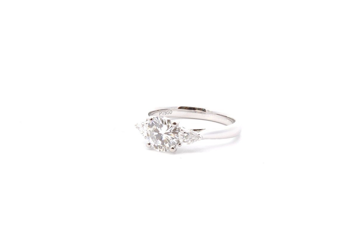 Bague diamant 1,11cts G/10X en platine