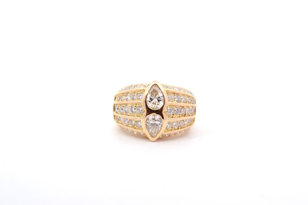 18k Yellow Gold Diamond Ring-photo-2