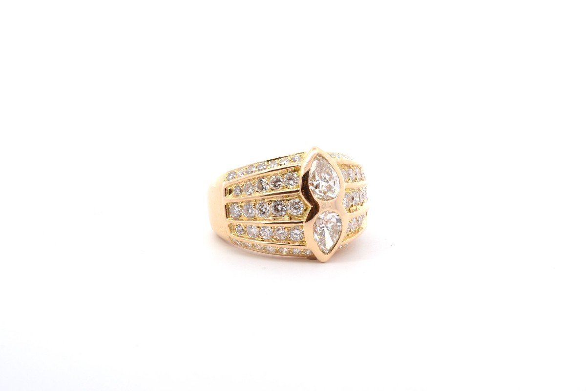 18k Yellow Gold Diamond Ring-photo-3