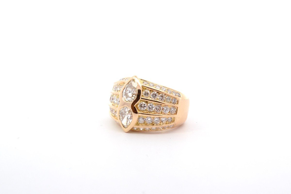 18k Yellow Gold Diamond Ring-photo-4