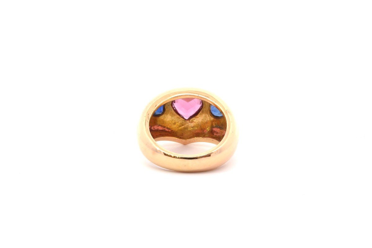 Bague Tourmaline Et Saphirs En Or 18k-photo-1