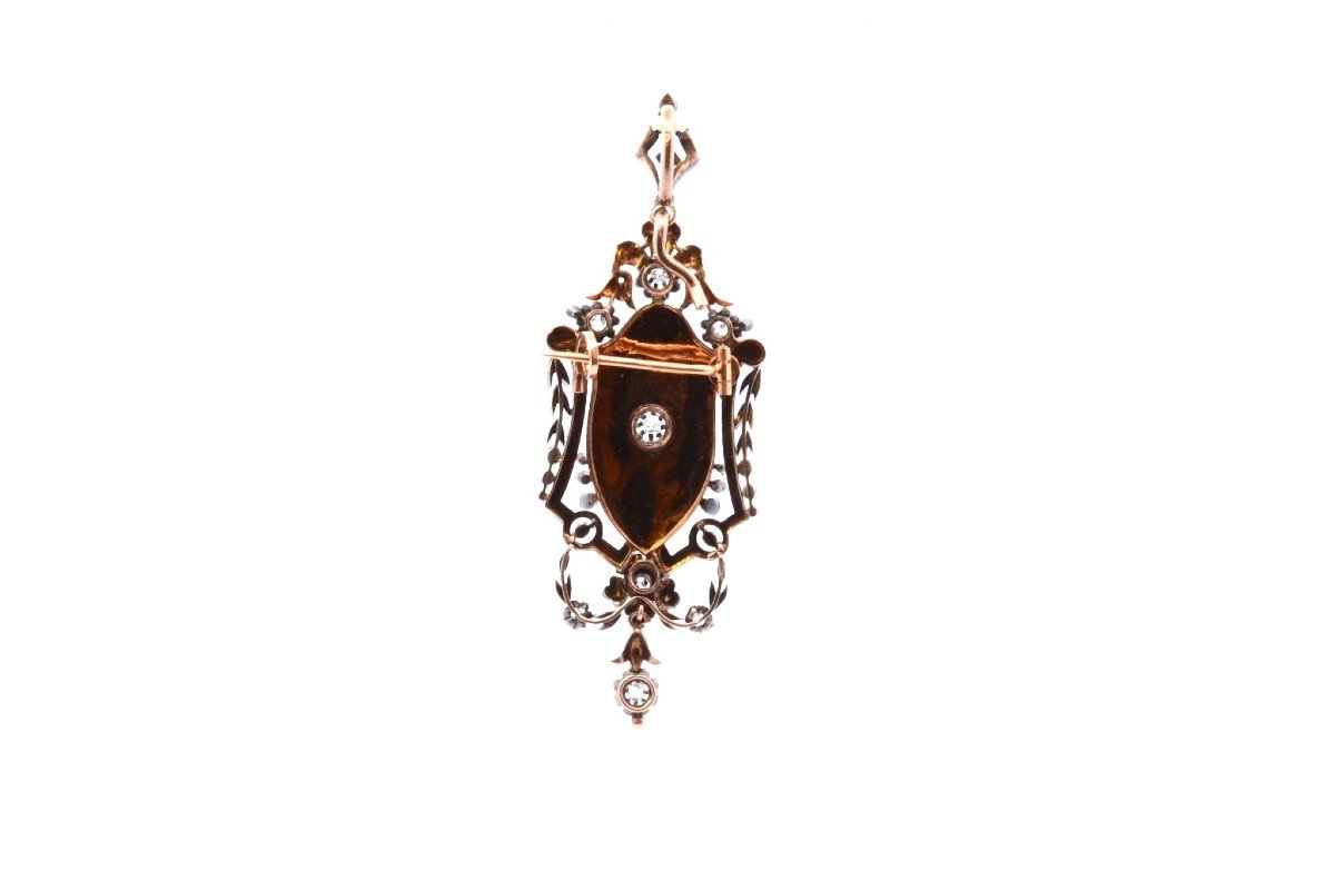 Broche-pendentif 19e Diamants En Or 18k-photo-3