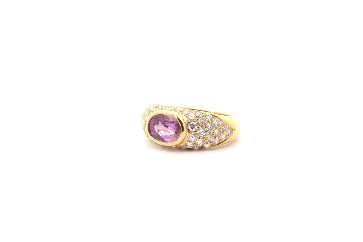 Vintage Pink Sapphire And Diamond Ring-photo-4