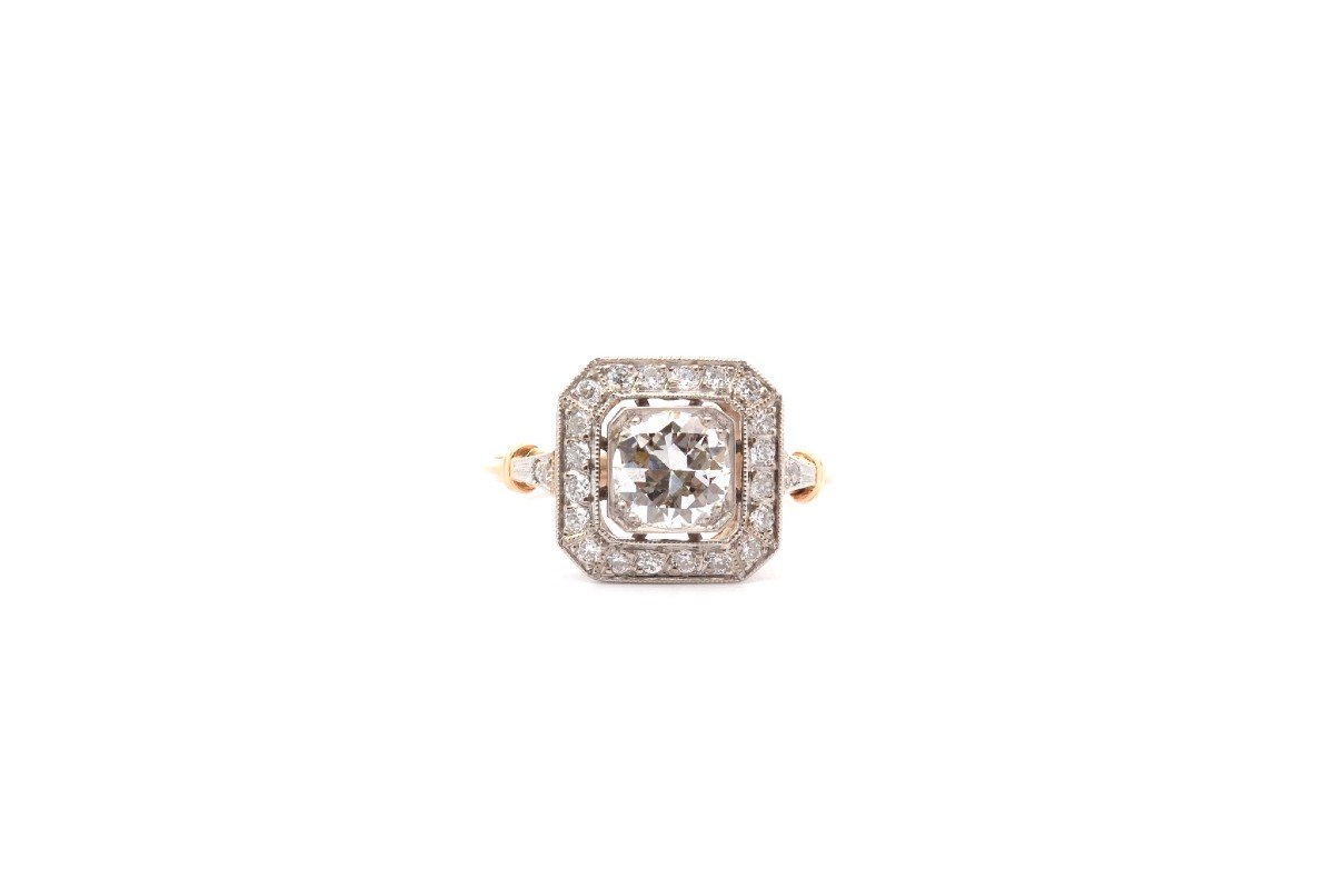 Art Deco Diamond Ring 0.88ct G/si1-photo-2