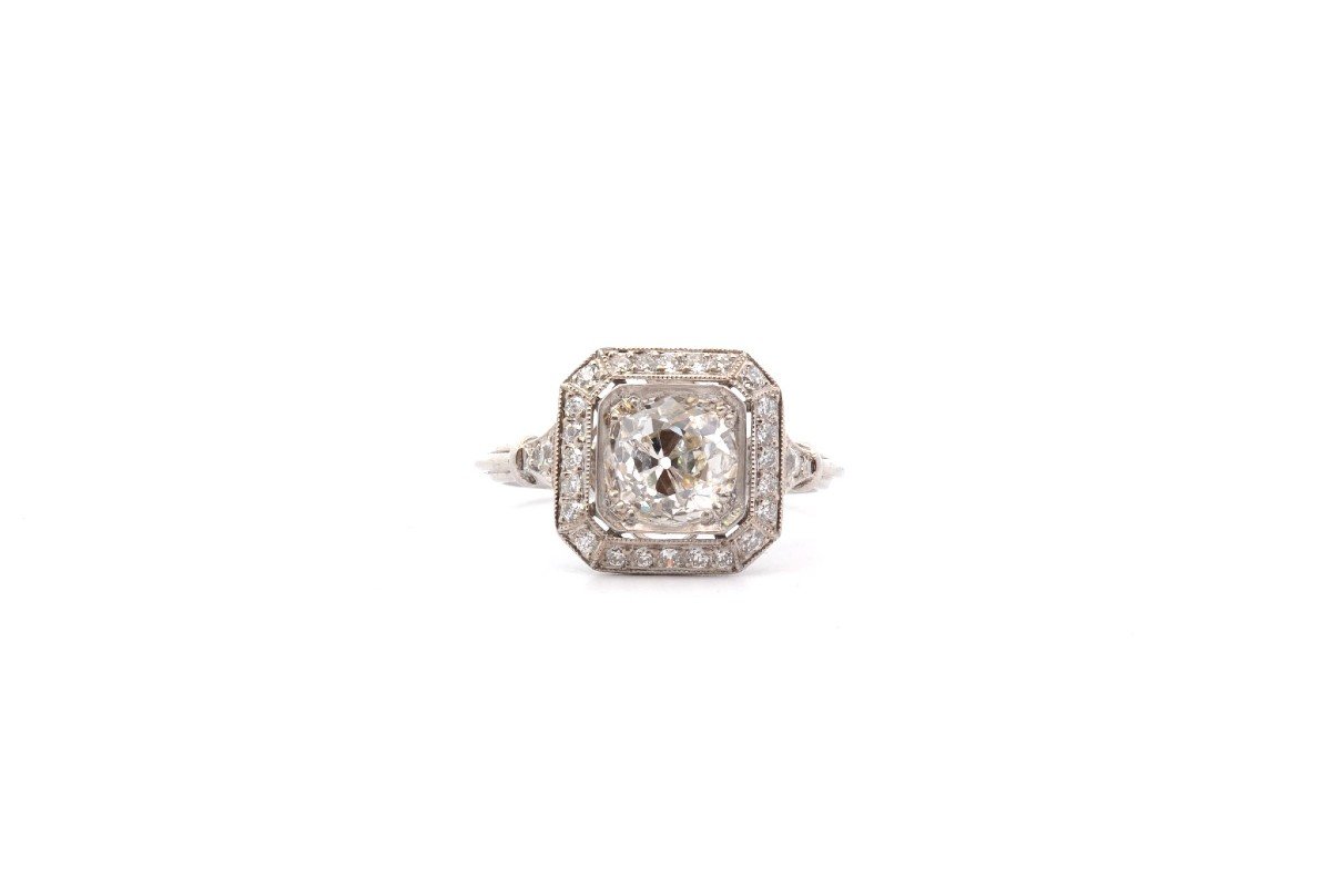 Art Deco Diamond Ring 1.60cts K/p1-photo-2