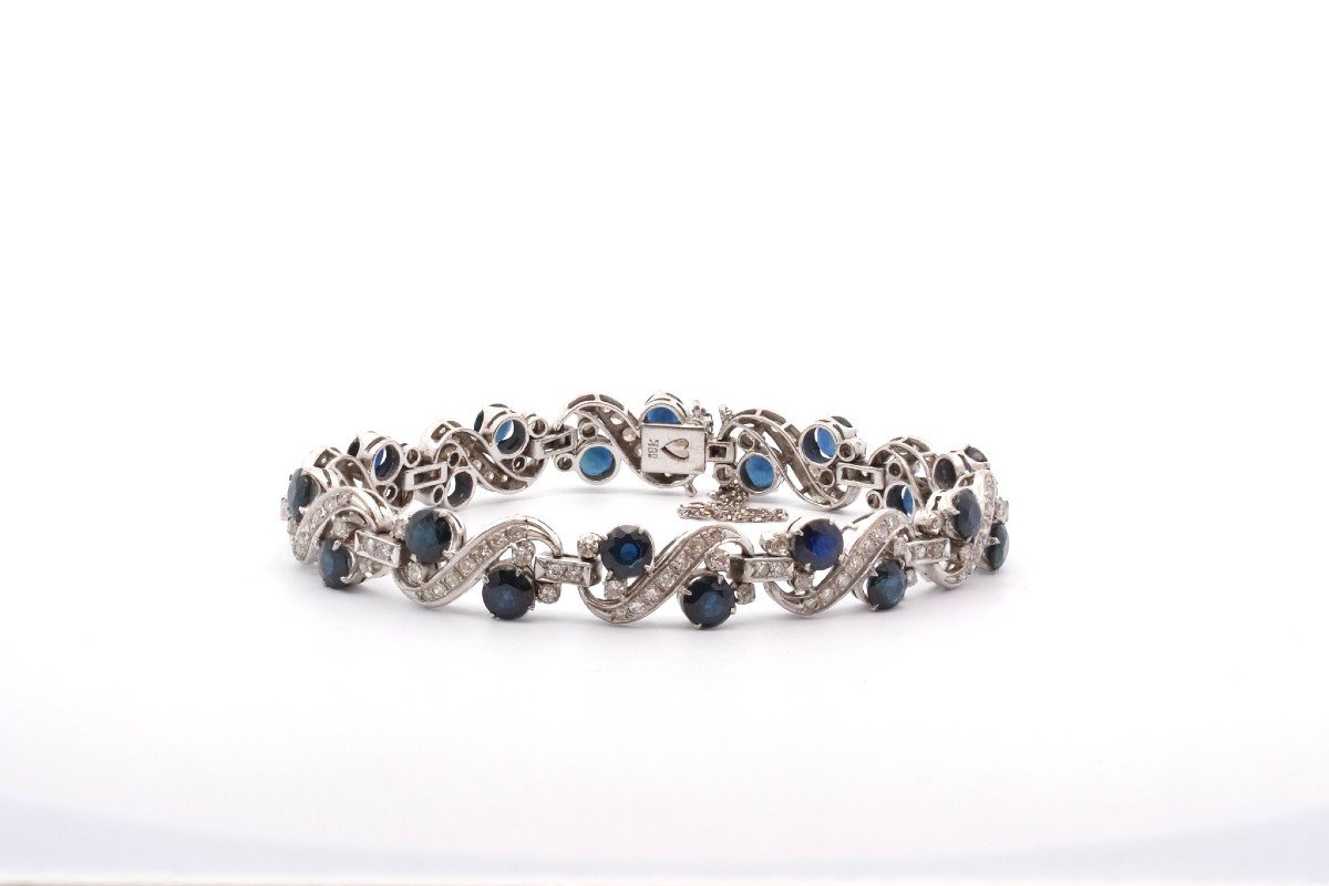 Vintage Sapphire And Diamond Bracelet-photo-2