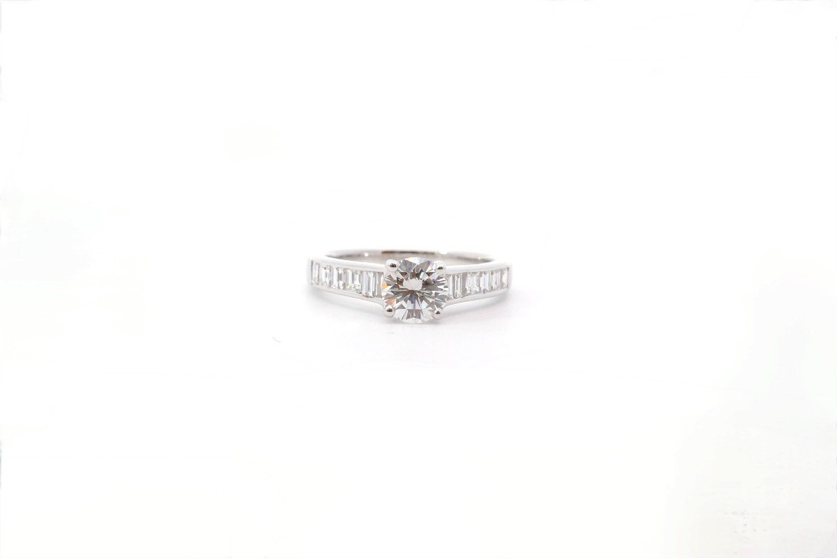 Bague Diamant 0,85ct G/vs2 En Or 18k-photo-2