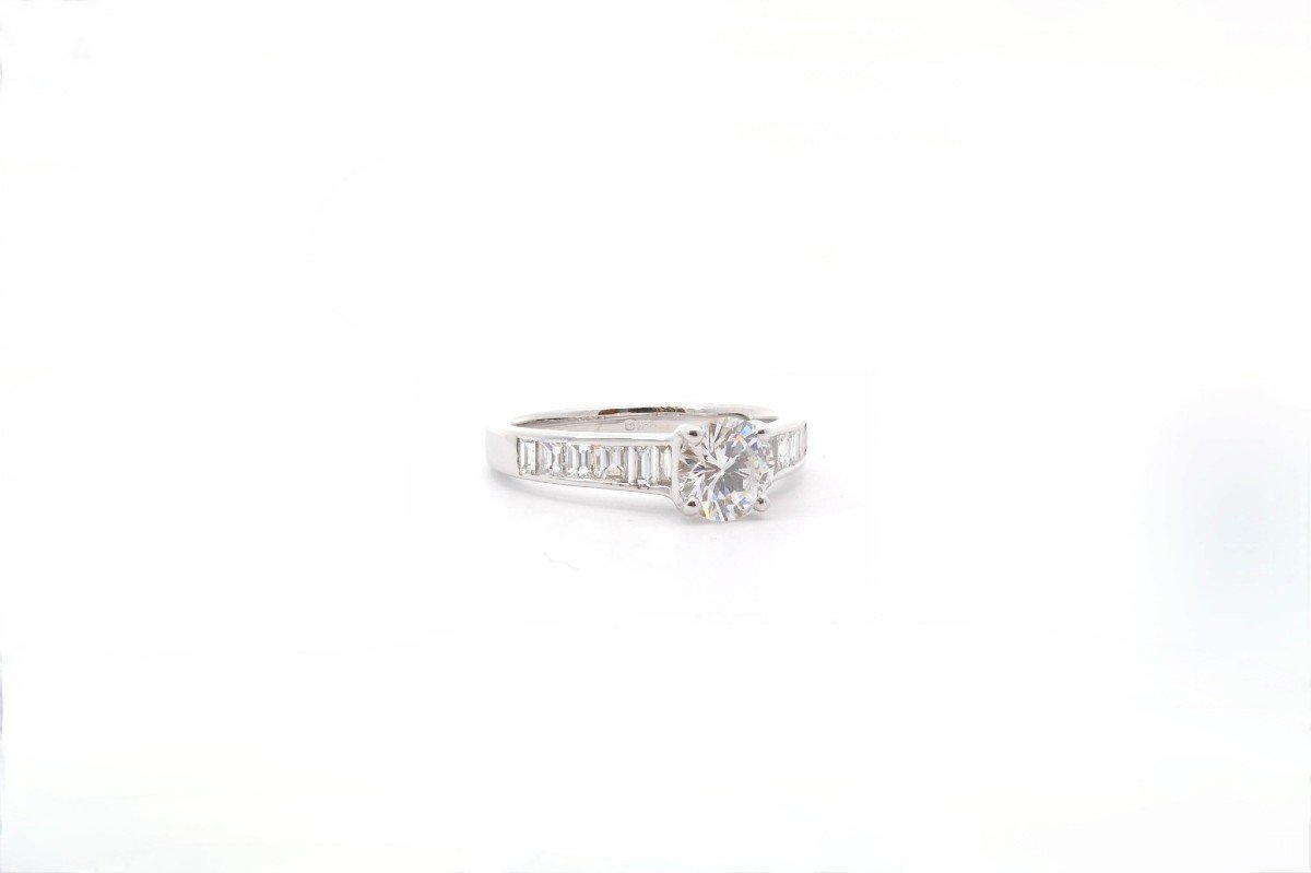 Bague Diamant 0,85ct G/vs2 En Or 18k-photo-3