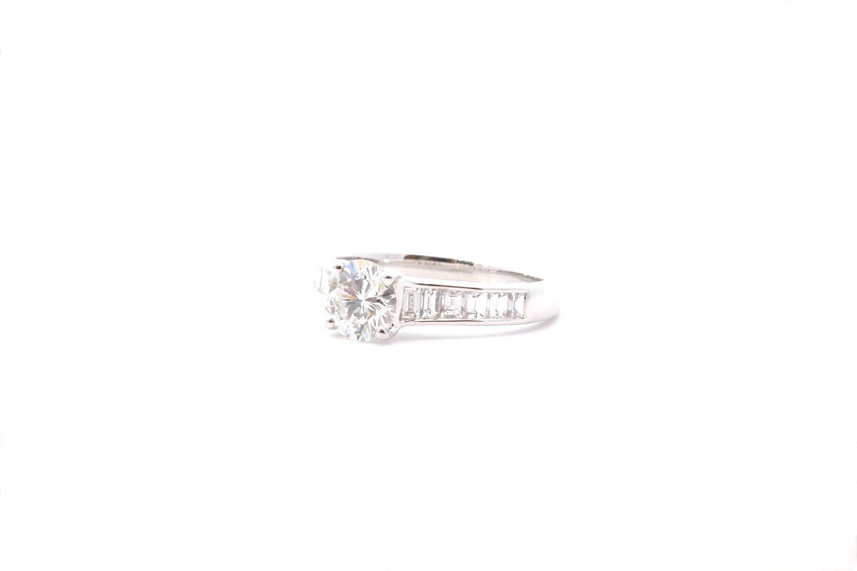 Bague Diamant 0,85ct G/vs2 En Or 18k