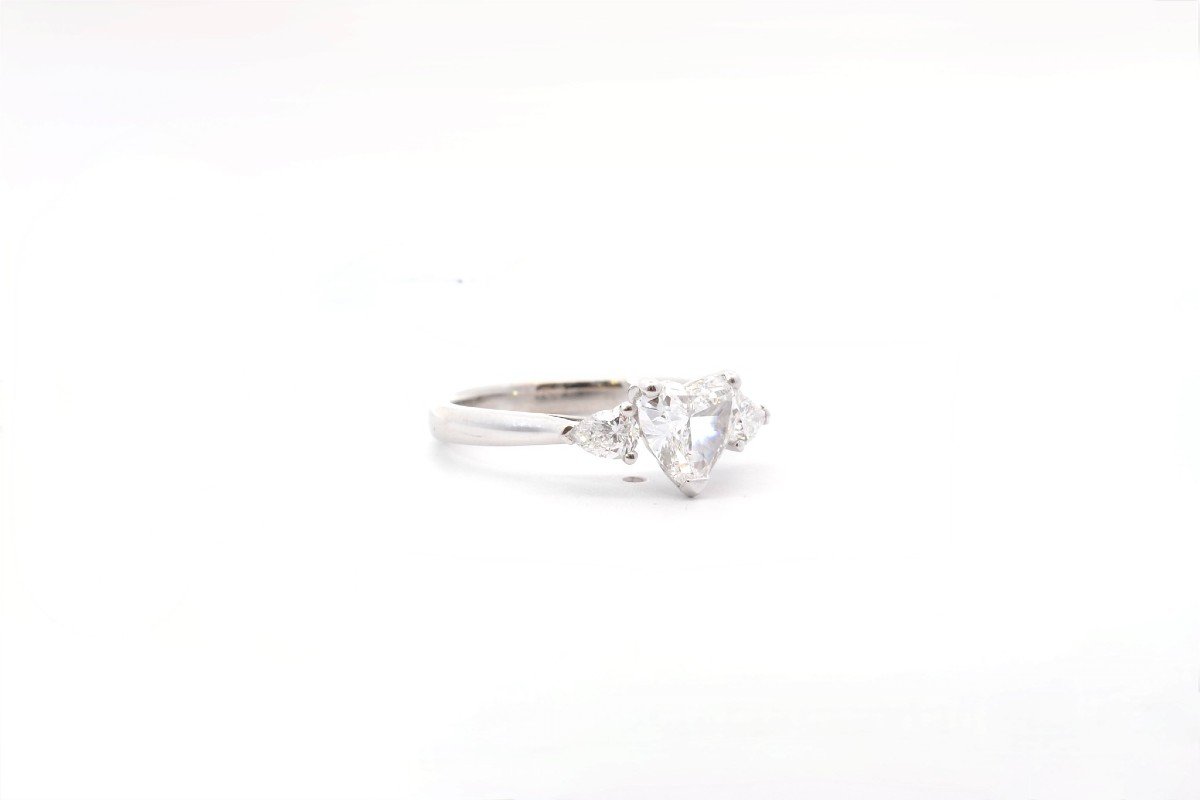 Bague Diamant Cœur 1,13cts E/si1 En Platine-photo-3