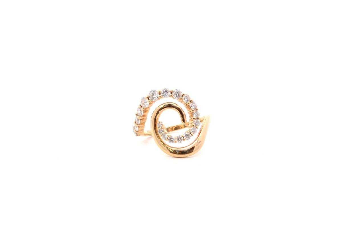 Bague Diamants En Or Jaune 18k-photo-2