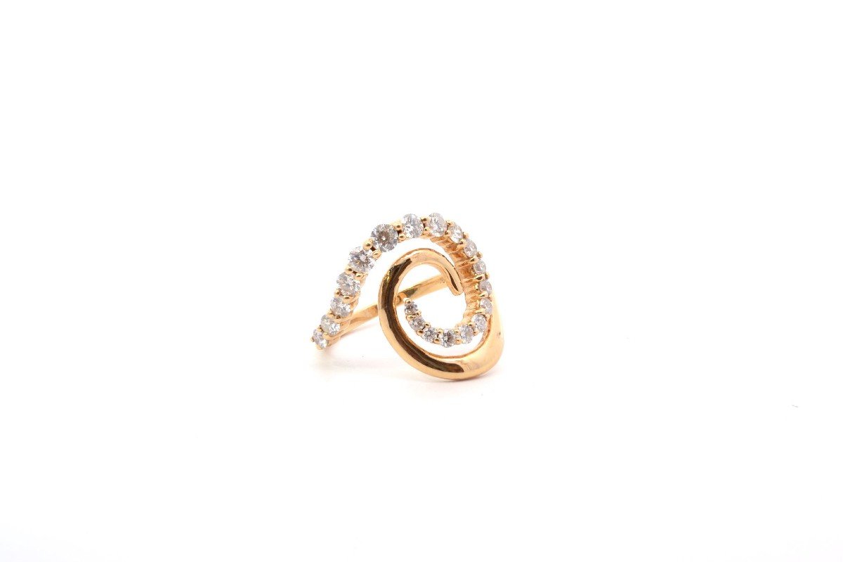 Bague Diamants En Or Jaune 18k-photo-3