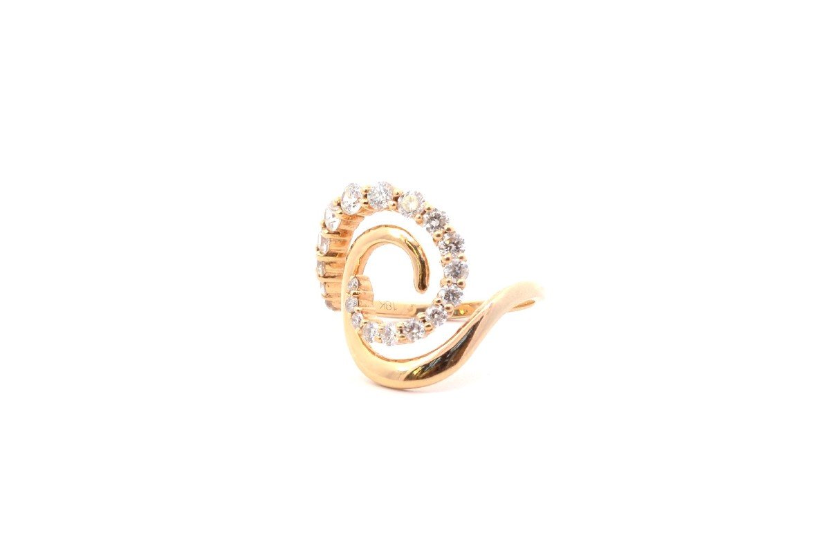 Bague Diamants En Or Jaune 18k