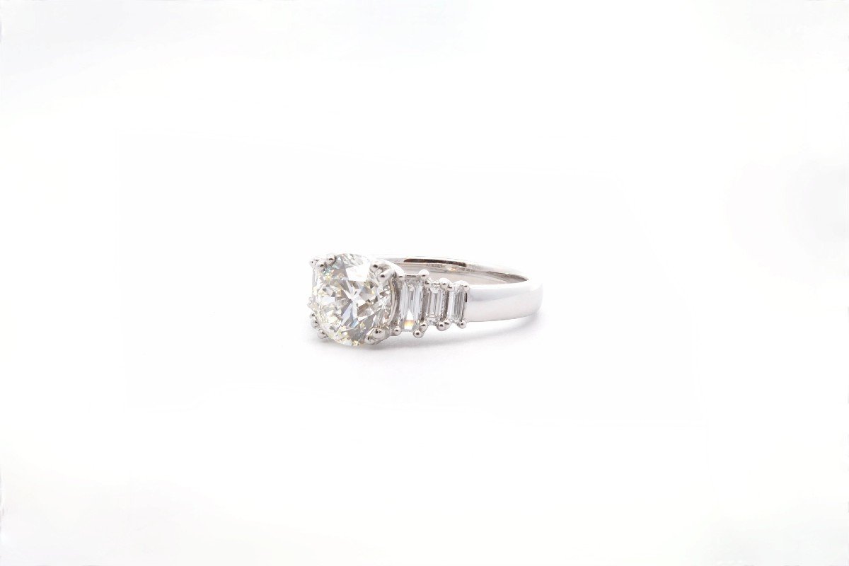 Bague Diamant 2,07cts I/si1 En Platine-photo-4