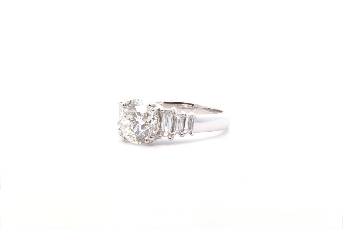 Bague Diamant 2,07cts I/si1 En Platine