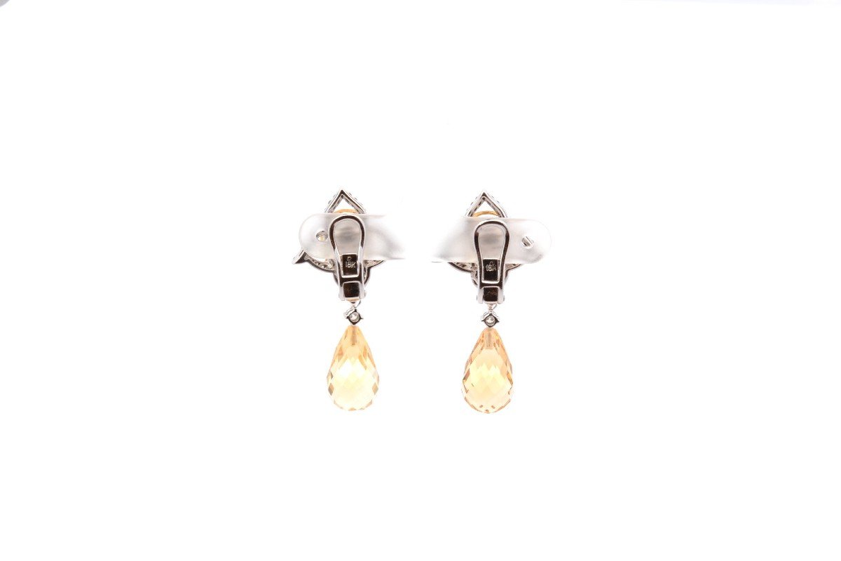 Citrine And Diamond Earrings-photo-3