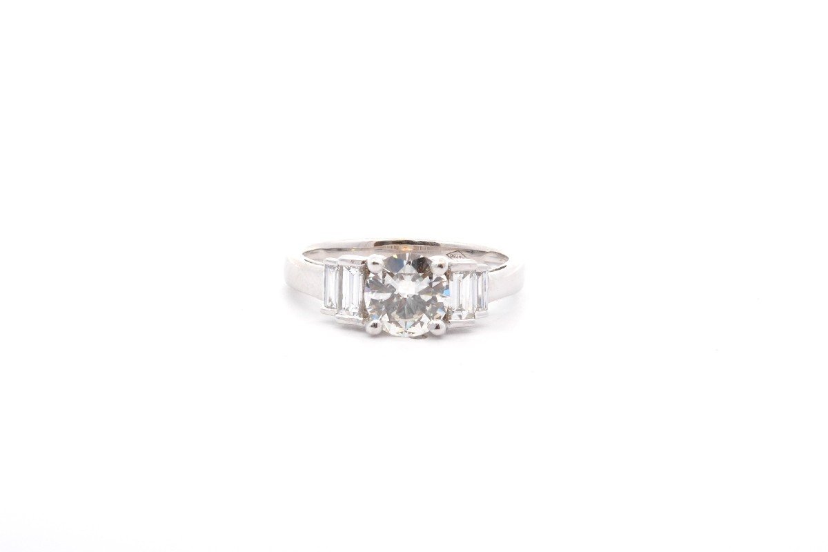 Bague Diamant 0,99ct I/vs1 En Or 18k-photo-2