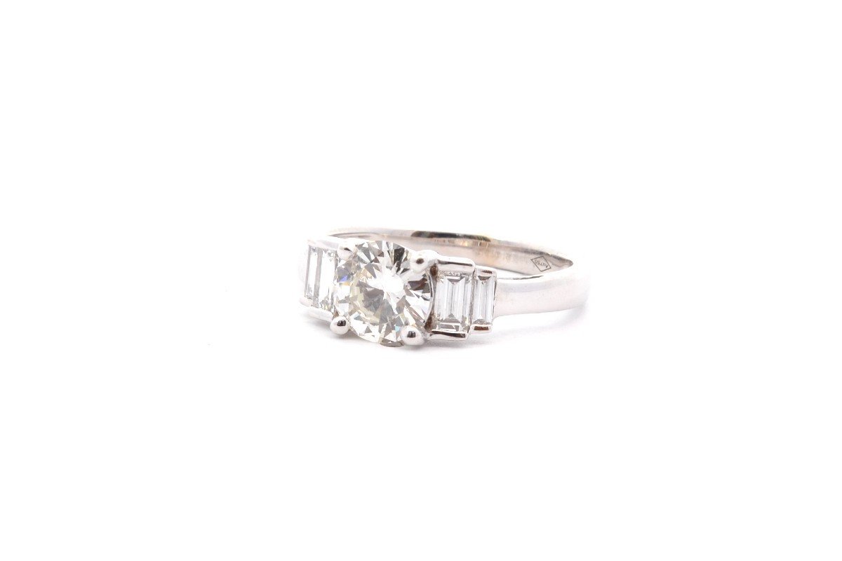 Bague Diamant 0,99ct I/vs1 En Or 18k