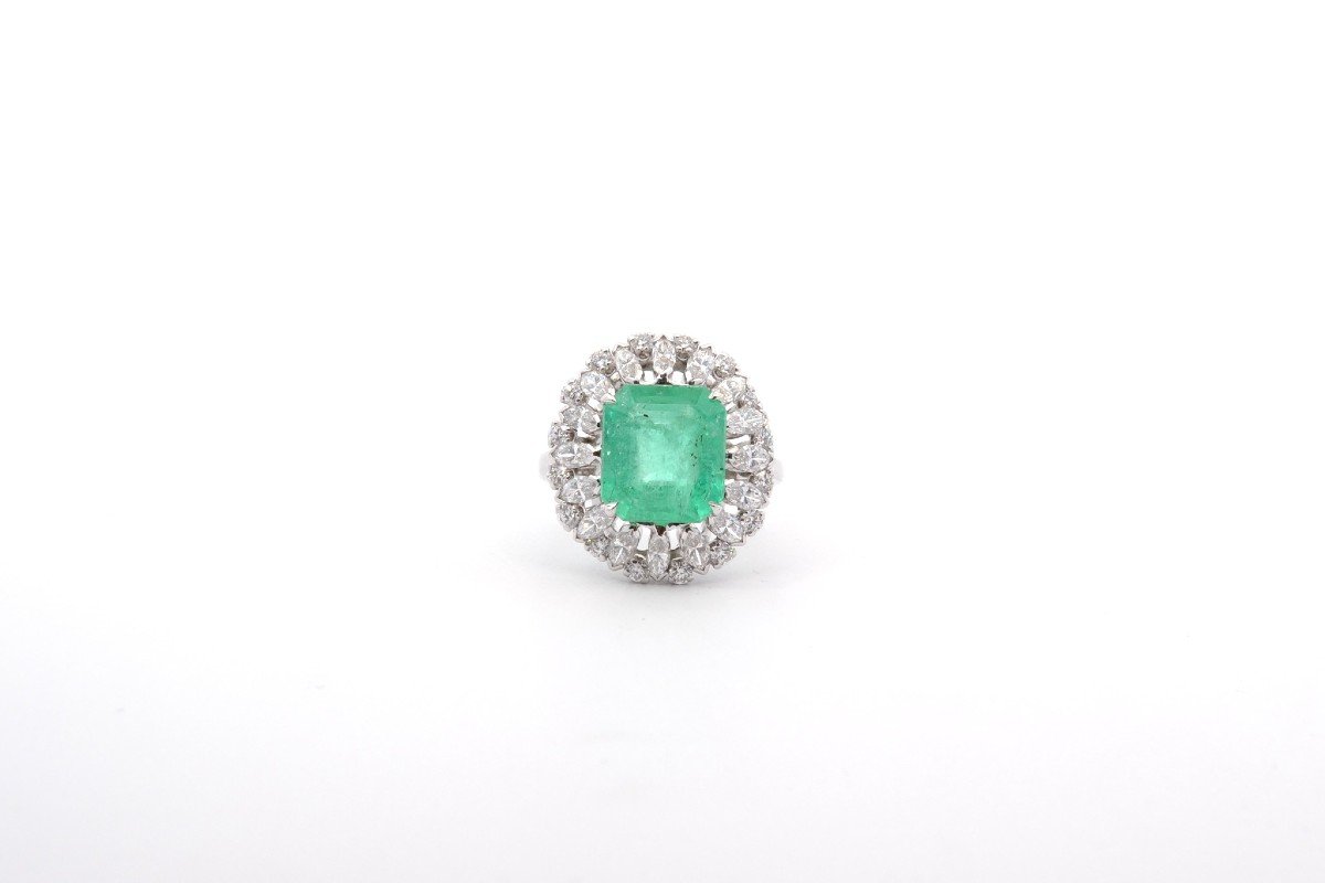 Emerald Ring 3.97cts And Diamonds-photo-2