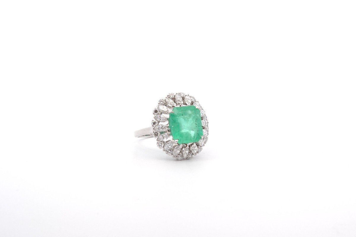 Emerald Ring 3.97cts And Diamonds-photo-3