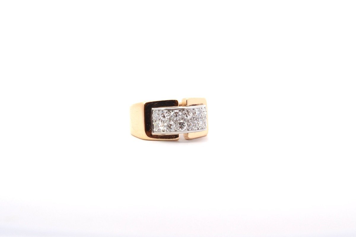 Bague Vintage Diamants En Or 18k-photo-3