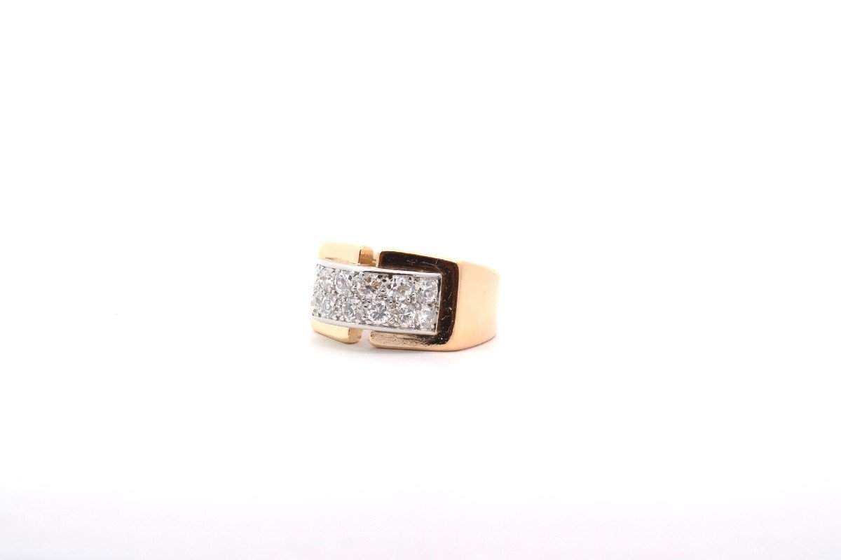 Bague Vintage Diamants En Or 18k-photo-4