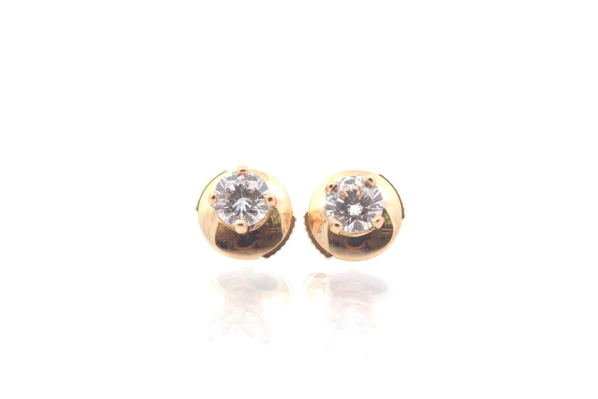 Gold Diamond Stud Earrings