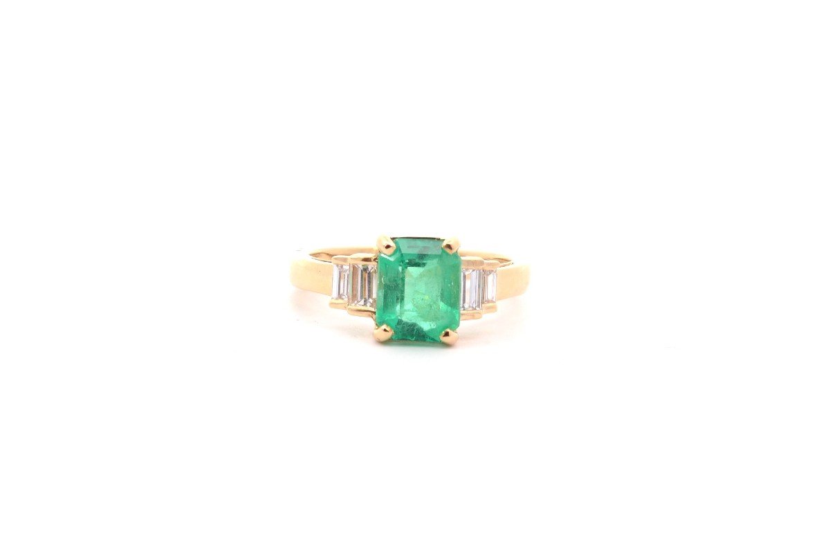 Emerald Ring 1.53 Cts And Diamonds-photo-2