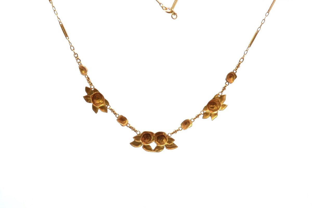 Antique 18k Yellow Gold Necklace-photo-3