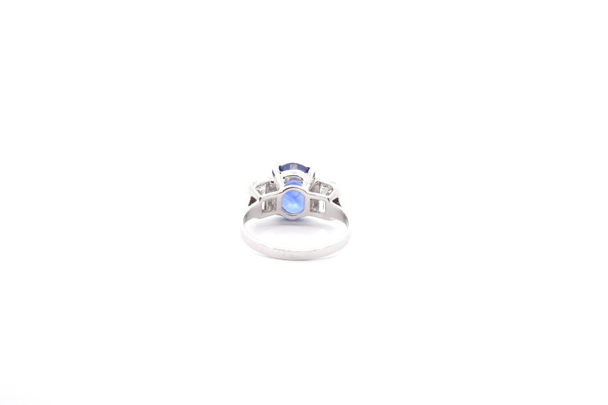 3.20ct Sapphire And Diamond Ring In Platinum-photo-1