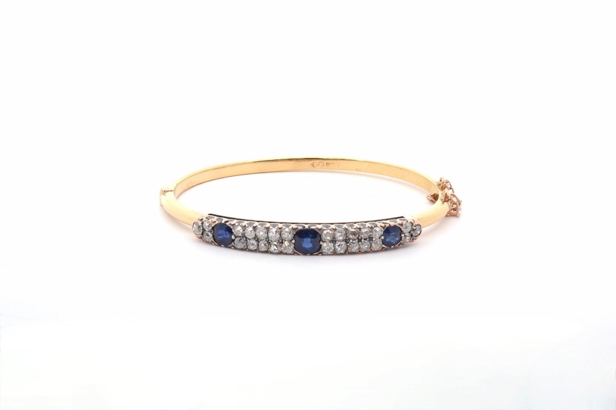 Bracelet Vintage Saphirs Et Diamants-photo-2