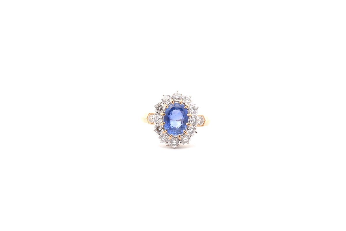 Vintage Sapphire And Diamond Ring 2.30cts-photo-2