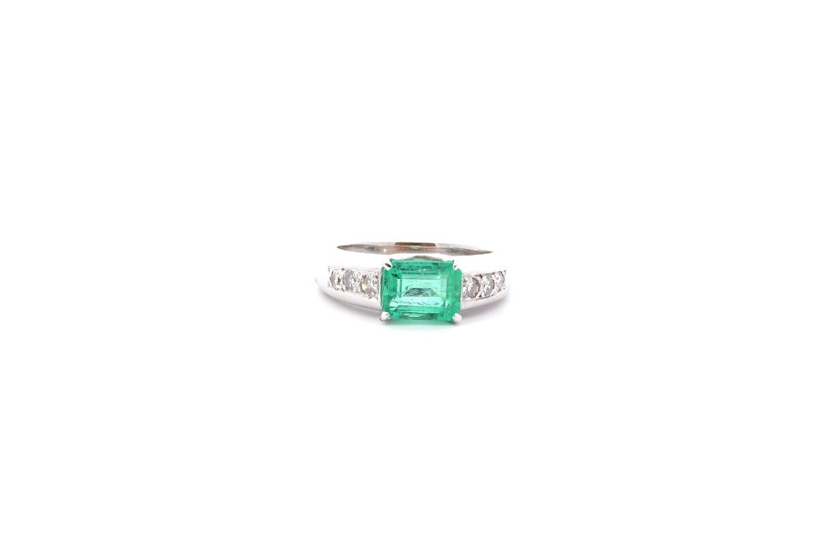 1.24ct Emerald And Diamond Ring-photo-2