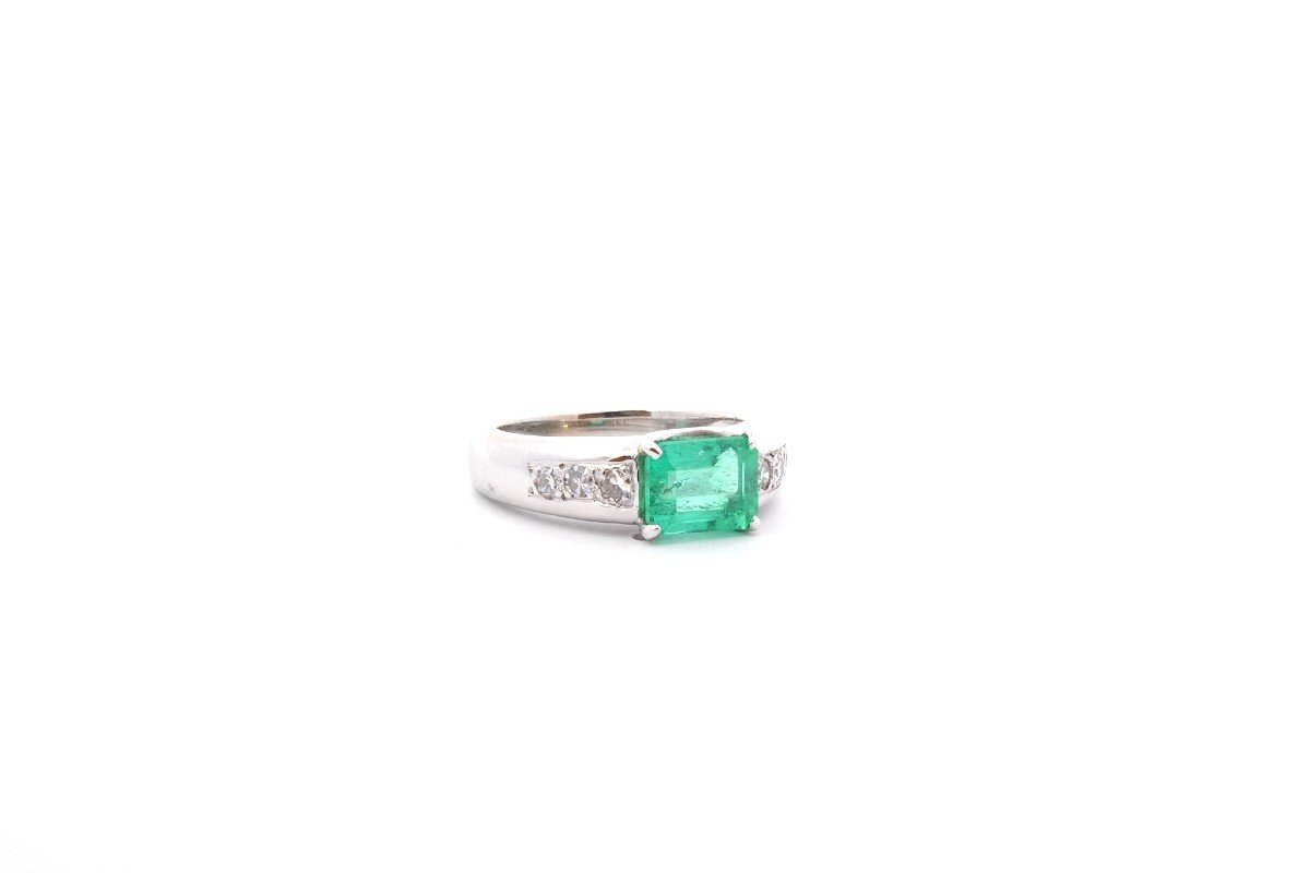 1.24ct Emerald And Diamond Ring-photo-3