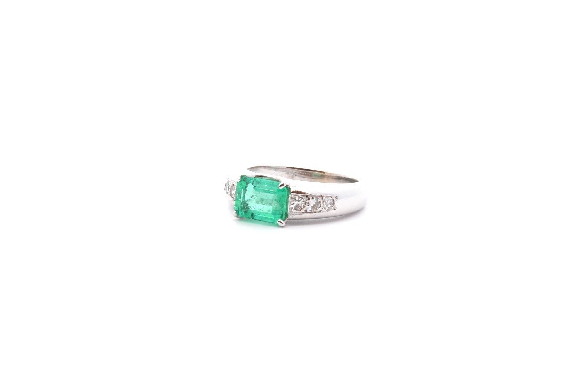 1.24ct Emerald And Diamond Ring-photo-4